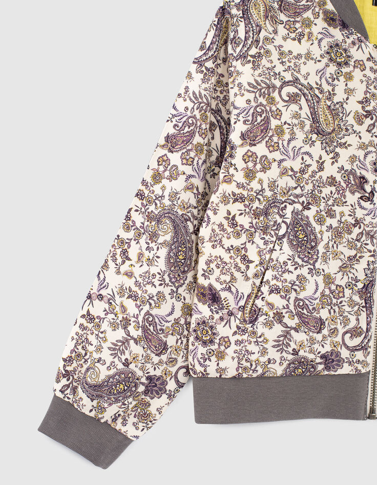 Girls’ ecru paisley print Ecovero® bomber jacket-5