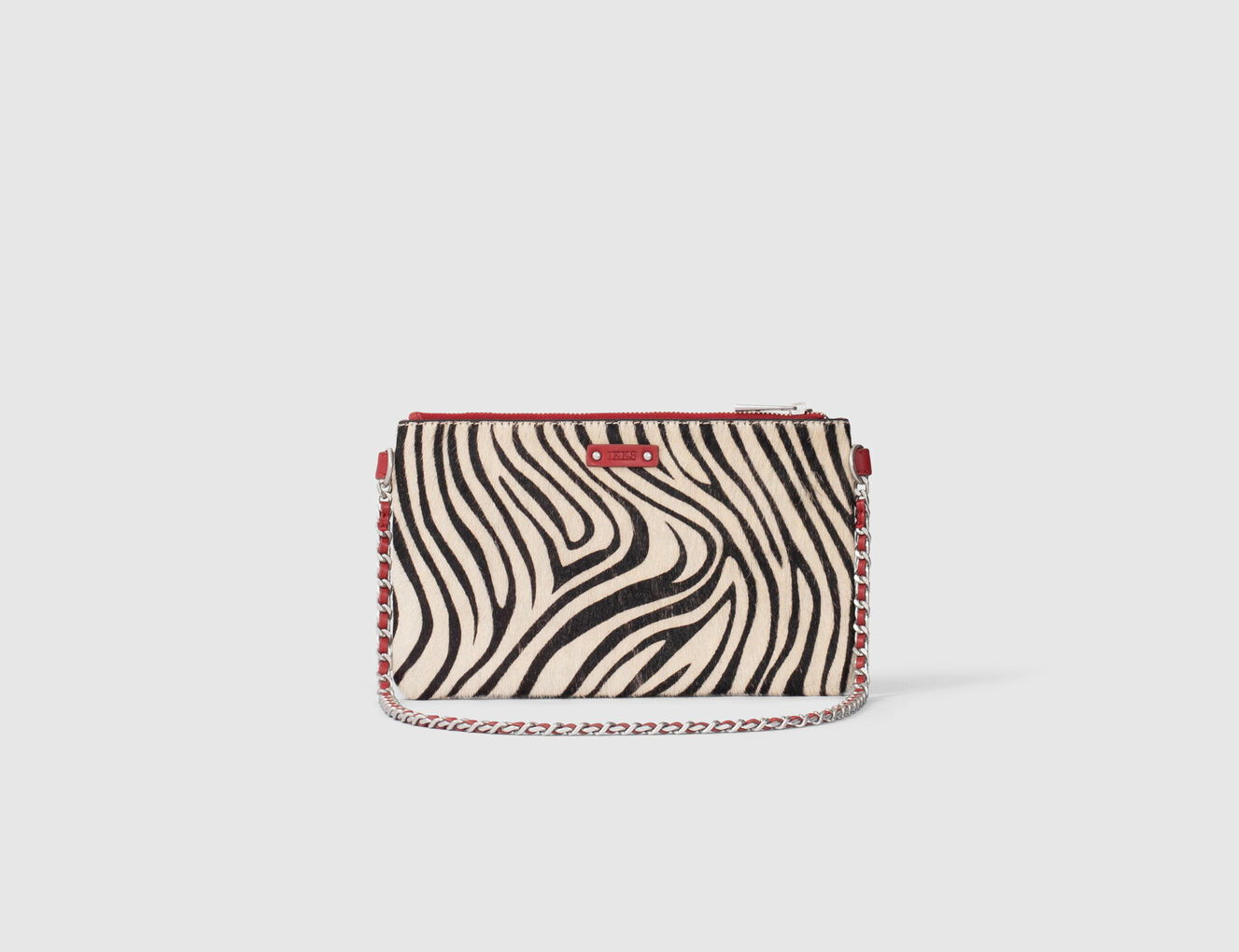Le 111 Scarlett cuir d'agneau rouge et cuir de vachette pony z&egrave;bre femme - IKKS-5