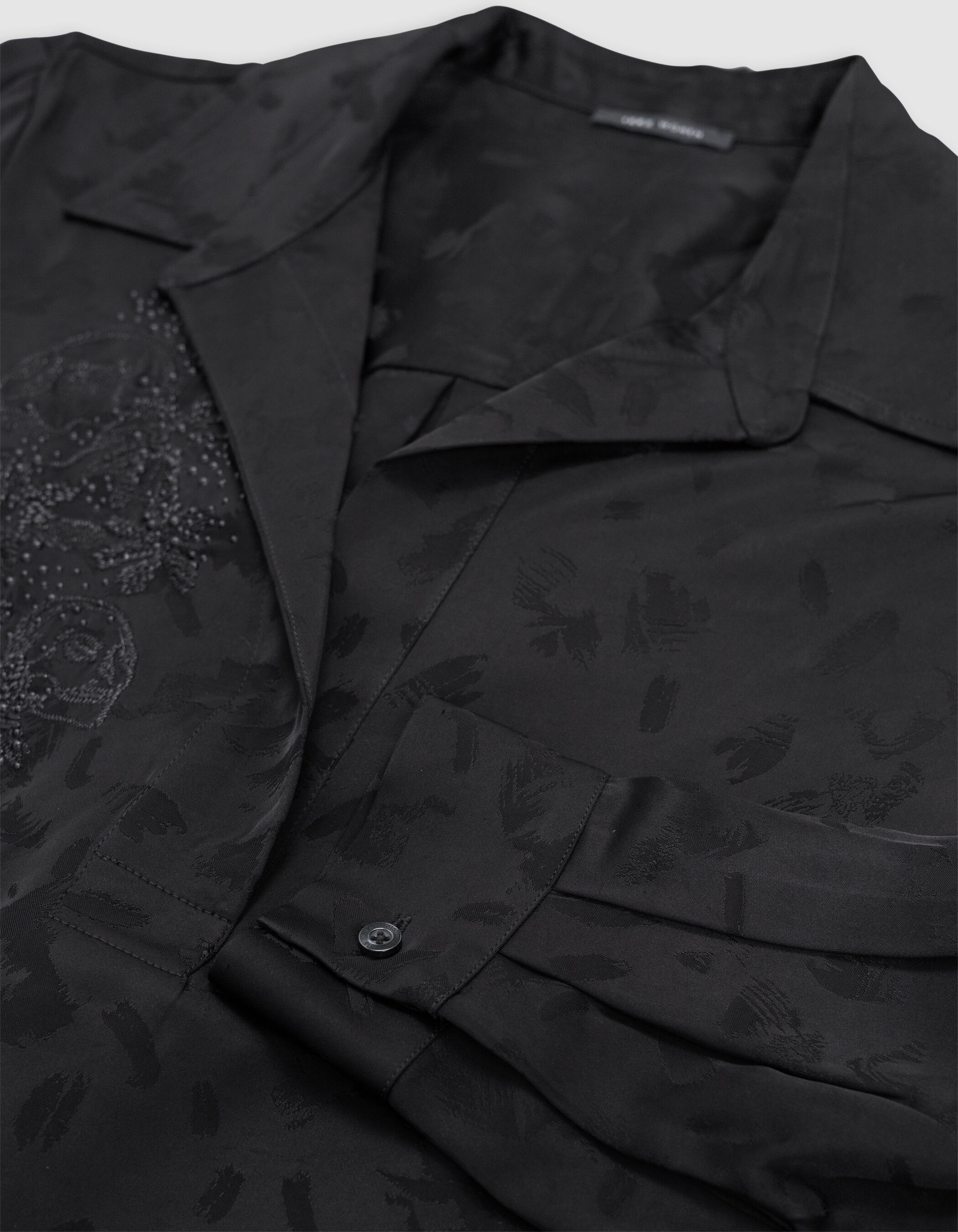 Robe noire jacquard motif arty broderies Femme IKKS