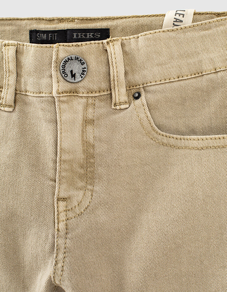 Jean slim beige moyen garçon -2 Jean slim beige moyen garçon -2