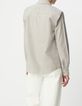 Chemise coton bio rayures gris clair Femme-3