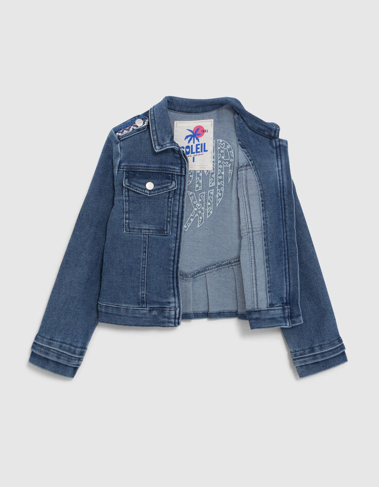 Chaqueta vaquera azul waterless maxi bordado espalda niña-6