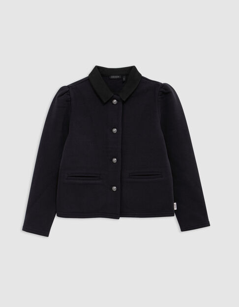 Marine fleece vest met knoopsluiting voor meisjes - IKKS