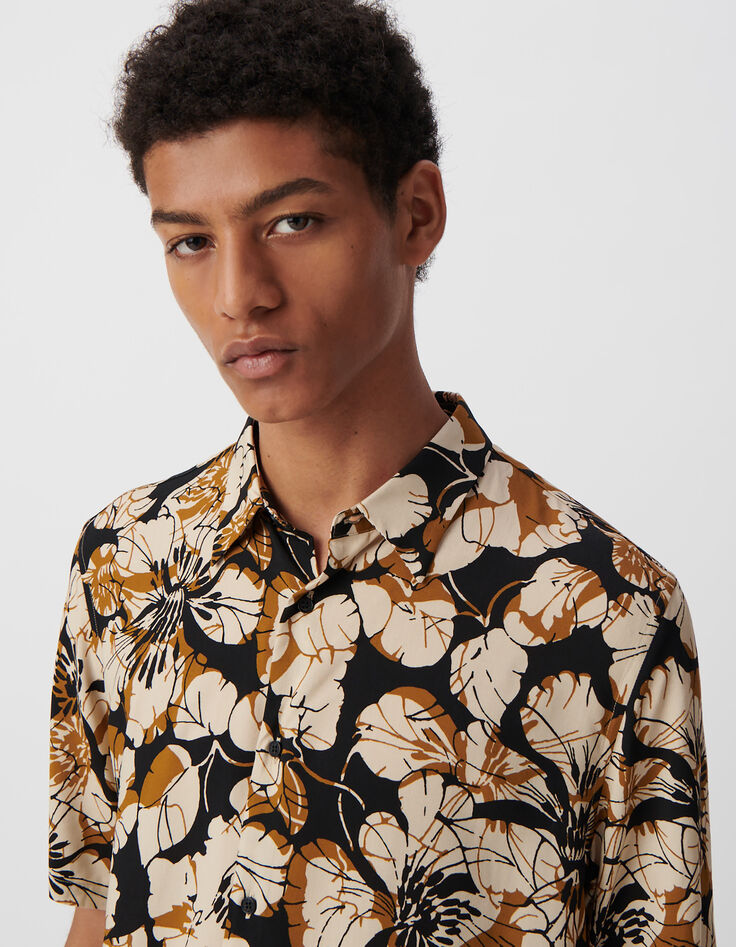 Men’s saffron REGULAR shirt with XL flower print-4