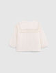 Shirt voor babymeisjes in ecru met kanten kraag-5