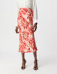Jupe longue rouge imprimé batik Femme-3