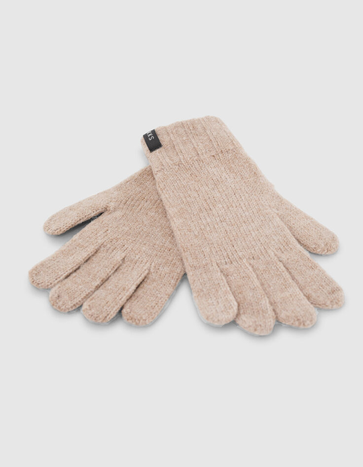 Beige Jungenstrickhandschuhe-5