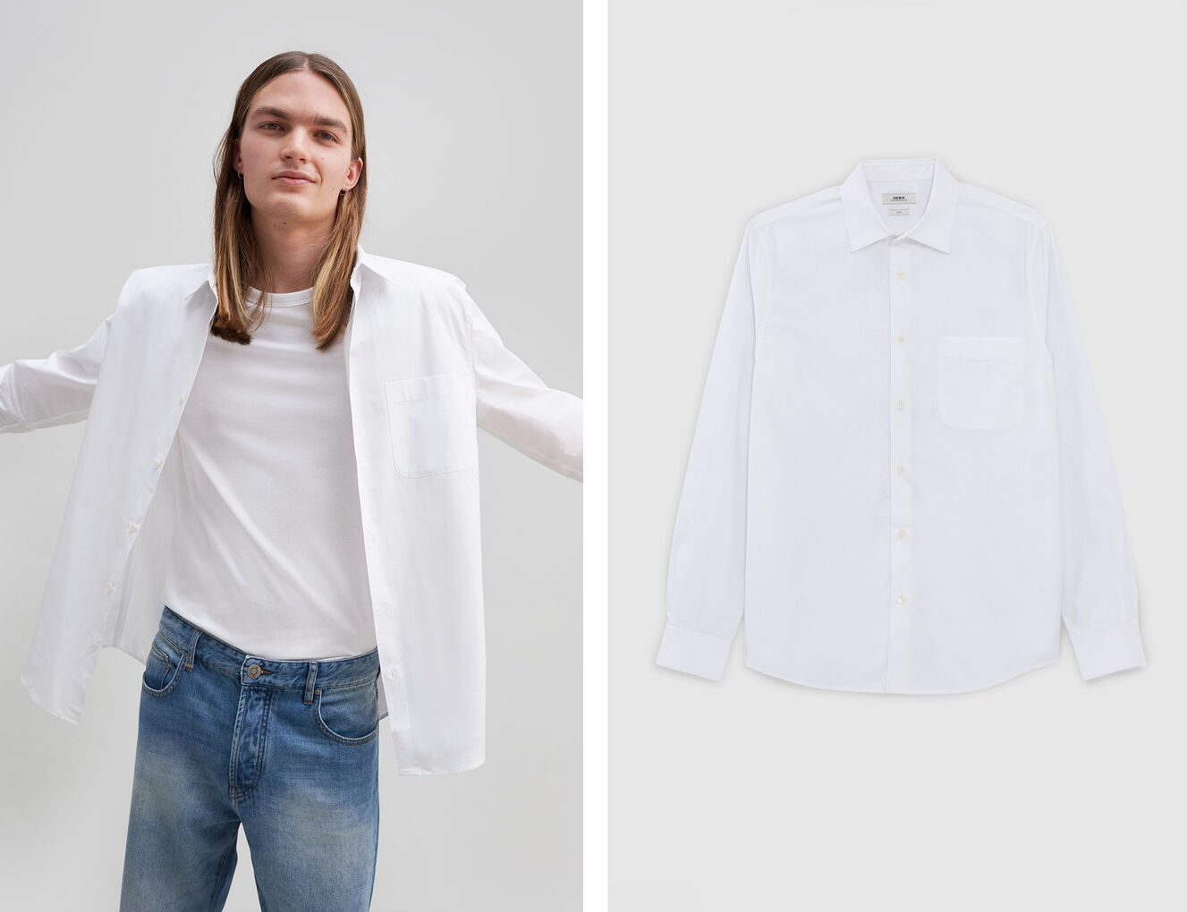 Unisex white organic cotton Gender Free shirt - IKKS-3