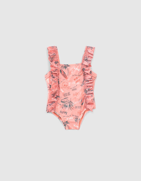 Dusty Rose Badeanzug mit Surfbrettprint für Babymädchen - IKKS