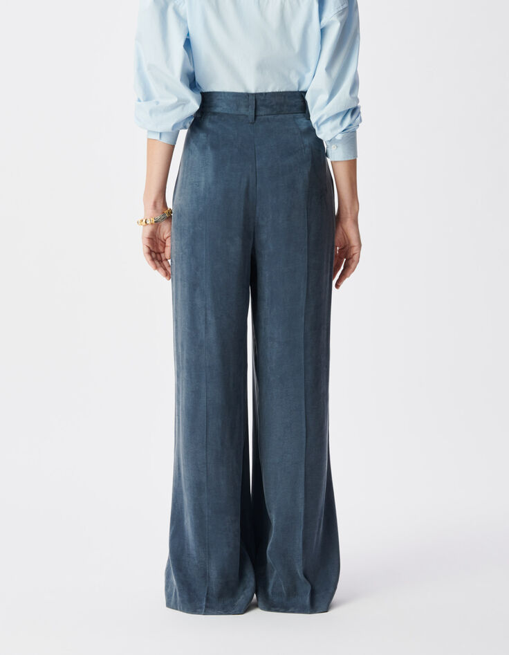 Women's Lyocell&reg; mix navy blue tailored pants-5