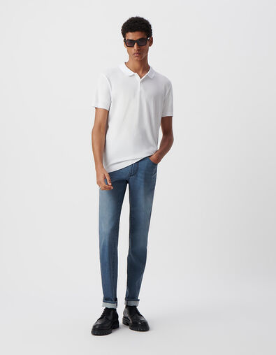 Polo blanc en coton modal Homme - IKKS