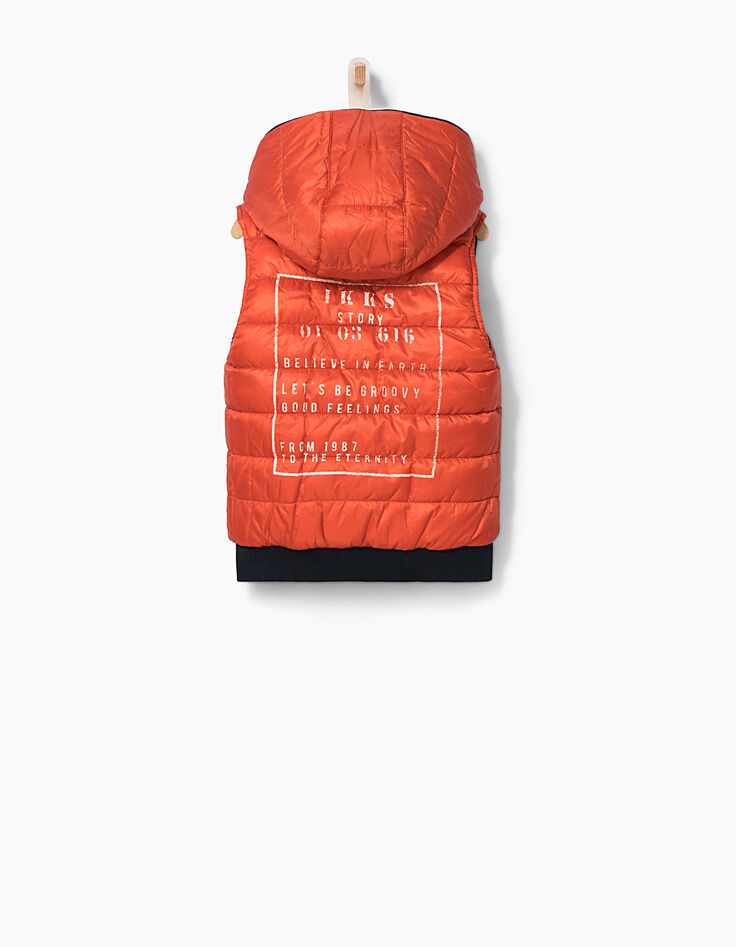 Anorak reversible índigo y naranja niño -4