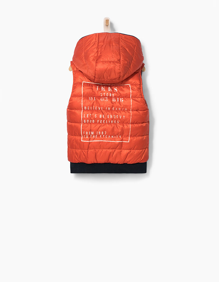 Boys’ indigo and orange reversible padded jacket  - IKKS