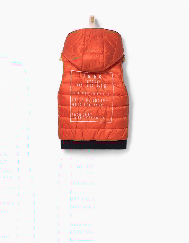Anorak reversible índigo y naranja niño -4 Anorak reversible índigo y naranja niño -4