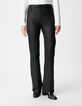 Jean bootcut noir enduit taille haute Femme-2