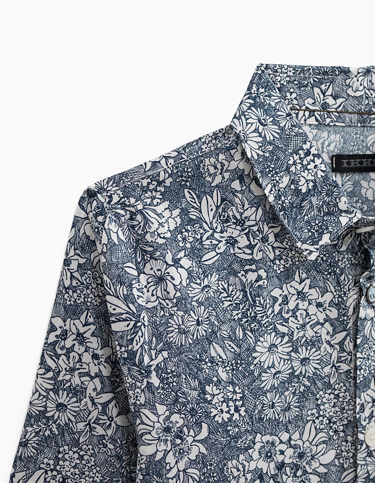 Chemise indigo à imprimé Liberty® garçon-3 Chemise indigo à imprimé Liberty® garçon-3