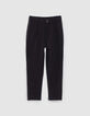 Schwarze 7/8-Mädchenhose mit Nietenverzierungen-1