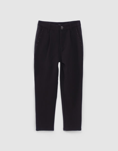 Pantalon noir 7/8ème détails clous fille - IKKS