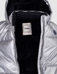 Girls’ silver padded jacket with navy fur-lined hood-7