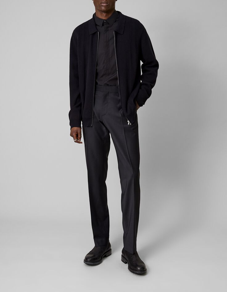 Pure Edition-Herrenstrickjacke mit Rei&szlig;verschluss, schwarz-5