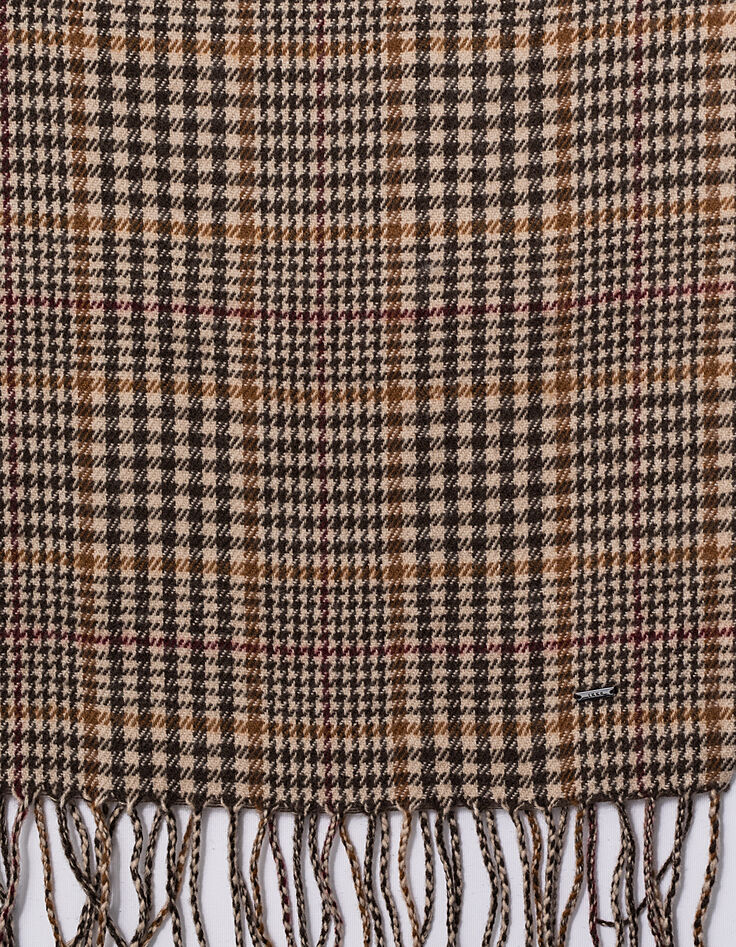 Men’s brown and beige check scarf-2