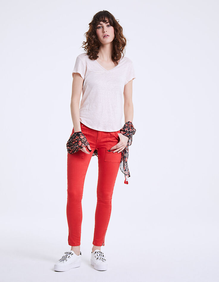 Tee-shirt en lin foil femme-6 Tee-shirt en lin foil femme-6