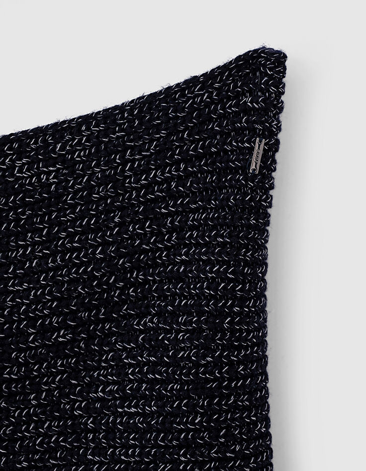 Men’s navy ribbed marl snood-2