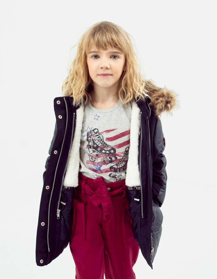 2-in-1 Parka / Anorak für Mädchen marineblau, Sternenprint-8