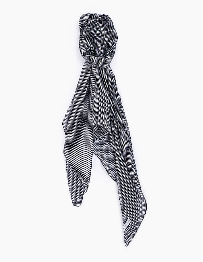 Men’s navy minimalist motif scarf - IKKS