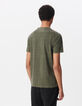 Men’s khaki semi-plain rolled neck T-shirt-3