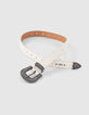 Ceinture beige clair chiné suédée découpes étoiles fille-3