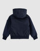 Navy two-ply hooded bomber for boy-5