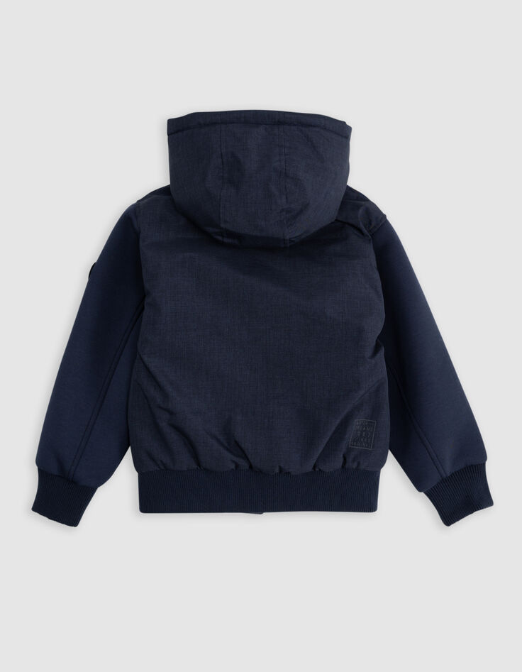 Navy two-ply hooded bomber for boy-5
