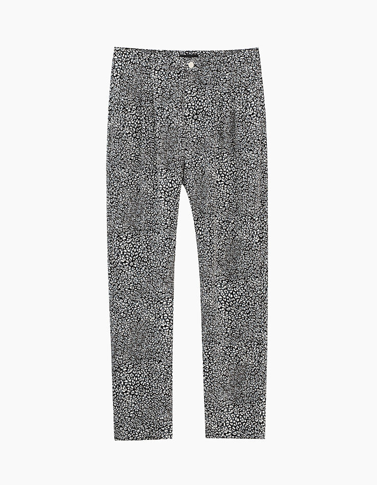 Knöchellange Damenchiffonhose mit Panterprint-1