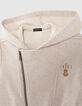 Beige vest in bikerstijl borduursel rug jongens-3