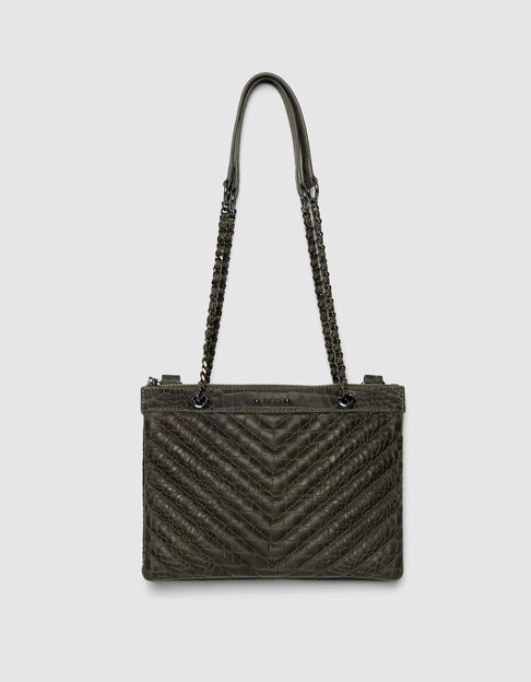 Sac pochette 1440 Reporter kaki cuir effet croco Femme - IKKS