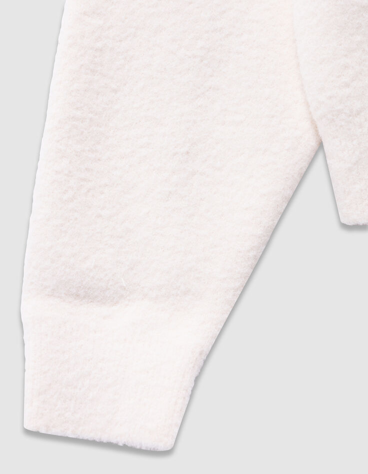 Girls’ beige soft knit buttoned cardigan-4