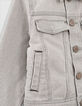 Schmal gestreifte Jungen-Jeansjacke in Light Grey -6