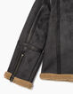 Veste grise imitation peau lainée garçon-5