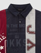 Rugbystil Jungen-Polo marineblau, grau und bordeaux  -2