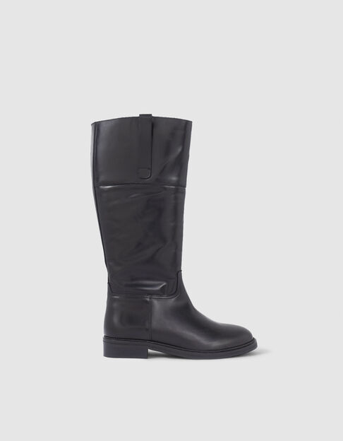 Women’s black leather riding boots