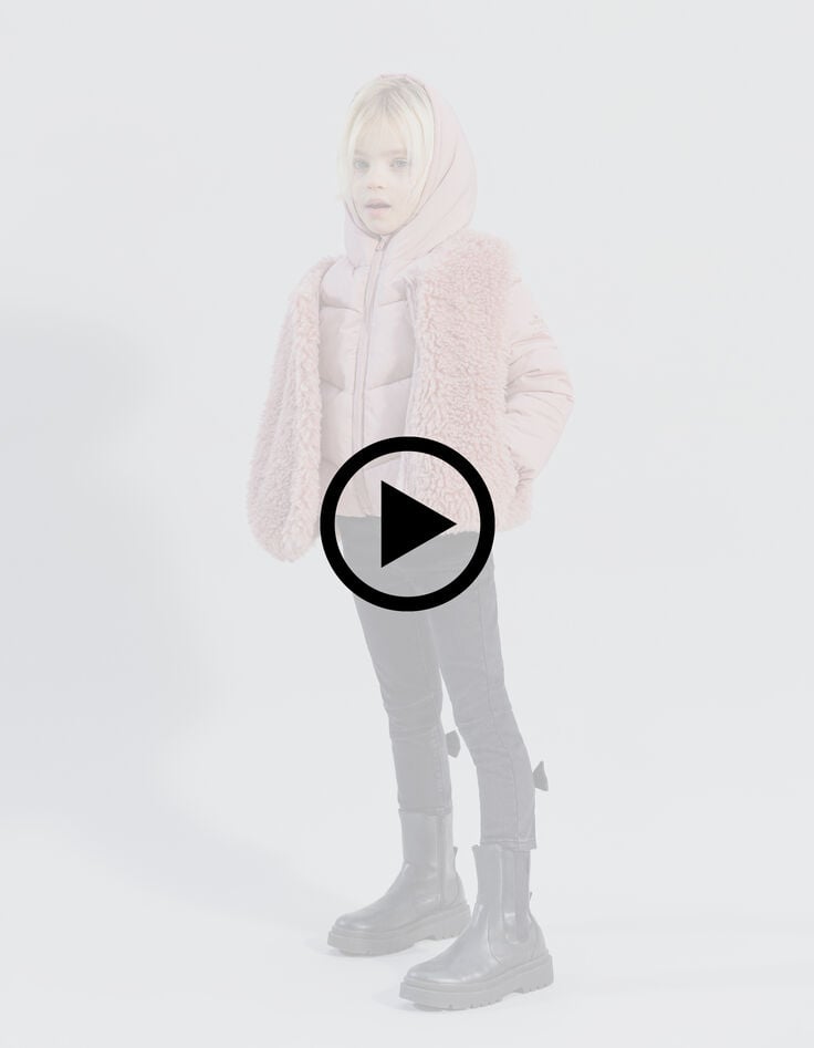Plumas 2 en 1 rosa chaleco sherpa niña-7 Plumas 2 en 1 rosa chaleco sherpa niña-7