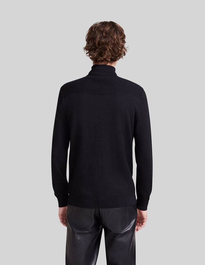 Men’s black knit roll-neck sweater - IKKS