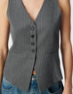 Gilet de costume sans manches gris rayures tennis Femme-4