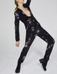 Damenchiffonhose mit Skizzenblumenprint-1