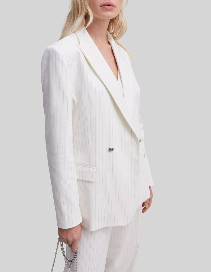 Women&rsquo;s ecru pinstripe suit jacket-2
