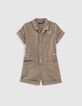 Combi short kaki esprit saharienne fille-1