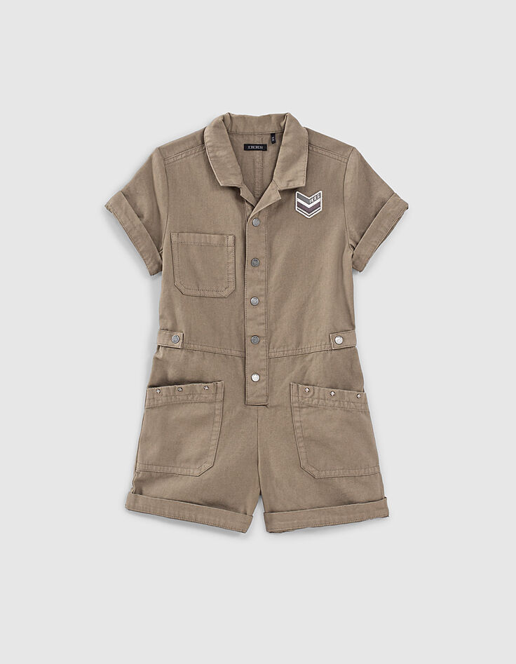 Combi short kaki esprit saharienne fille-1