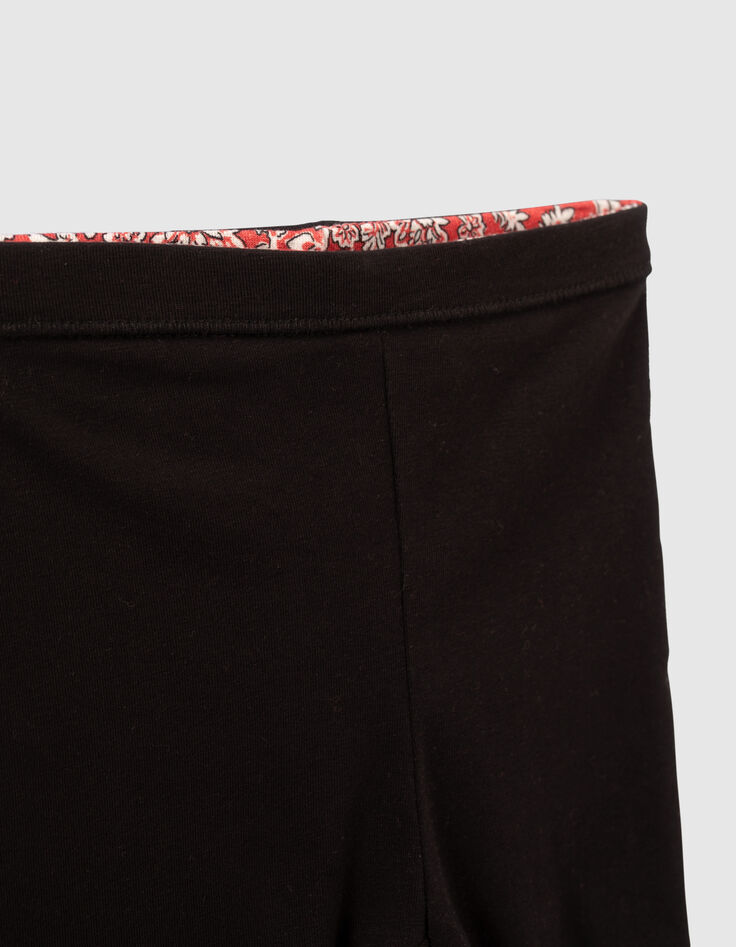 Leggings réversible rouge imprimé et noir bébé fille-6