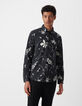 Chemise REGULAR noire imprimé astres Homme-2